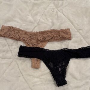 Victoria's Secret Lace Panties in Black and Tan